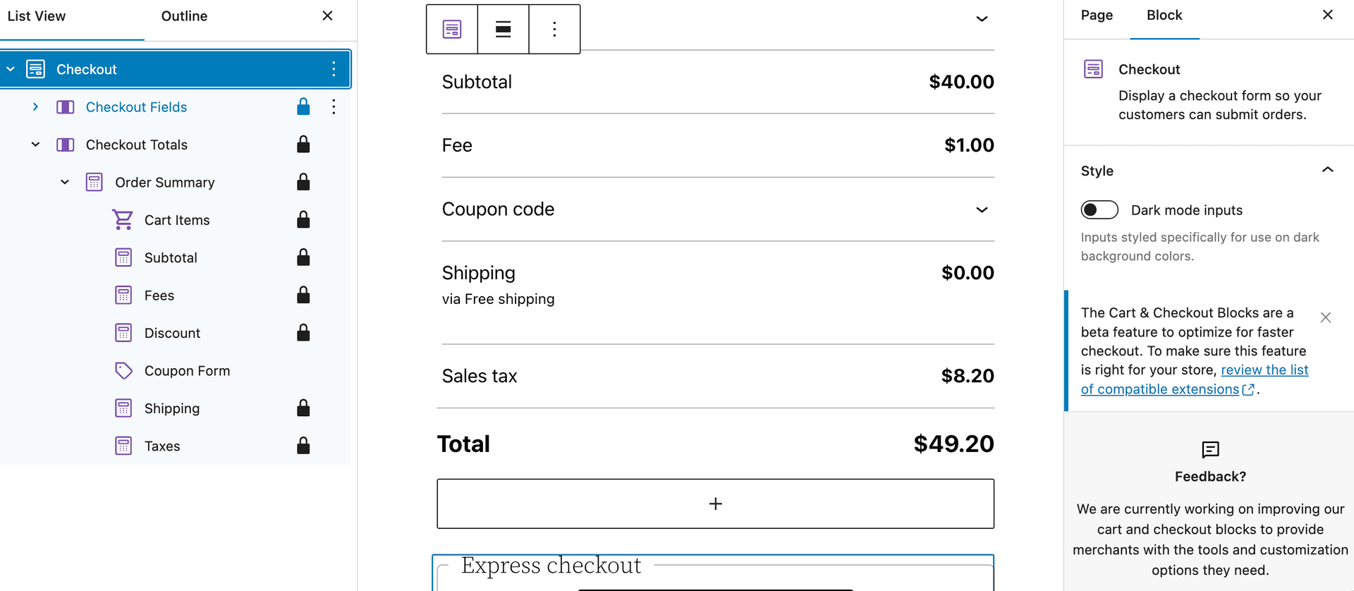Editor sidebar before warning implementation